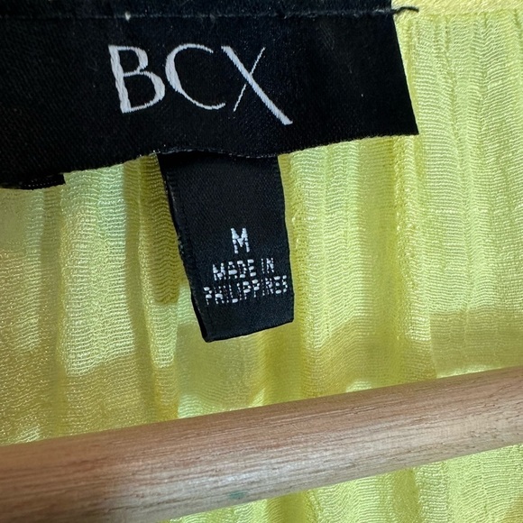 BCX Womens Blouse M  Embroidered Gauzy Tie Pleated Front Elbow Roll Tab Sleeve - Picture 4 of 15